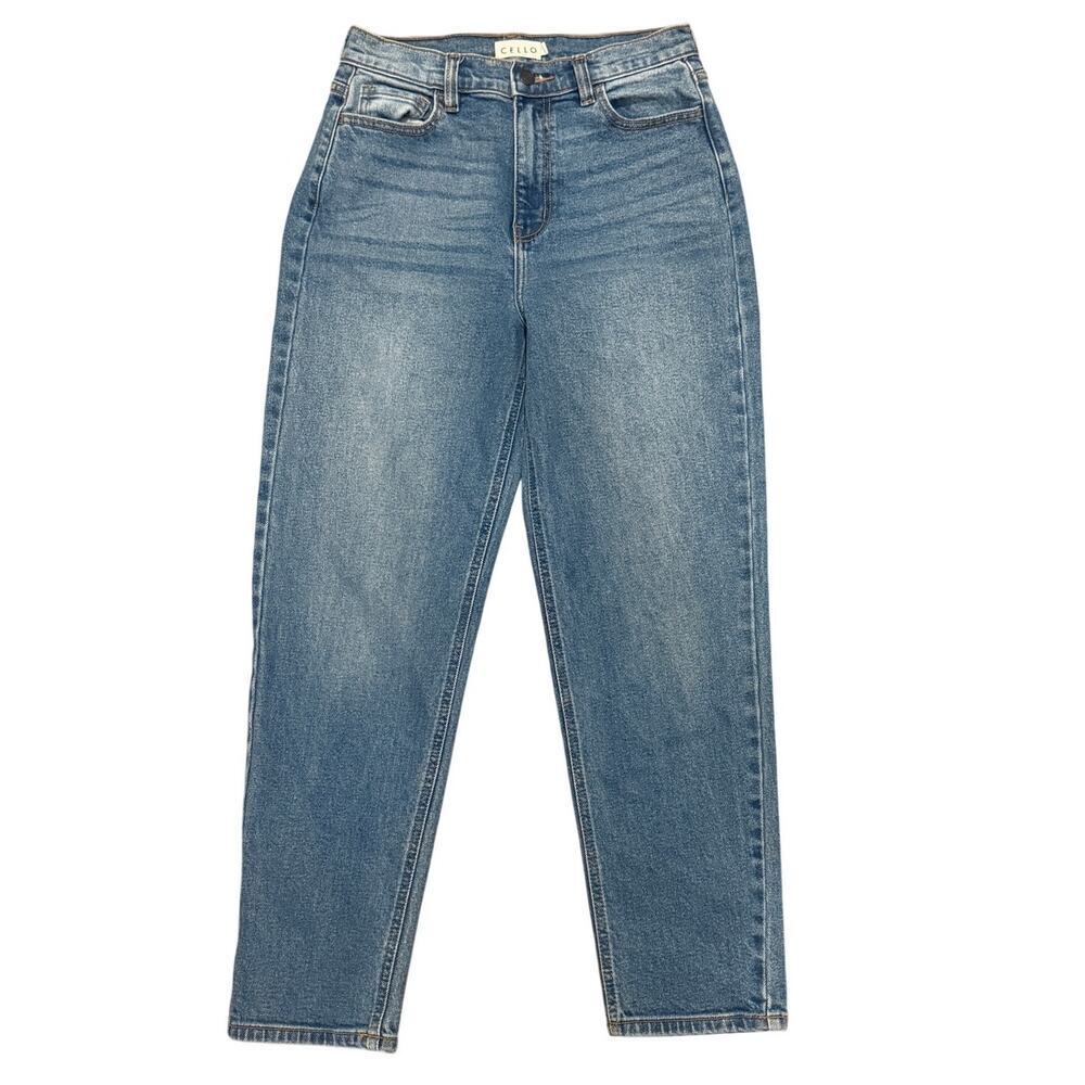 Cello High Rise Straight Leg Cropped Mom Jean 28x27 Chic Casual Classic Modern - Picture 2 of 9